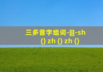 三多音字组词-|||-sh () zh () zh ()